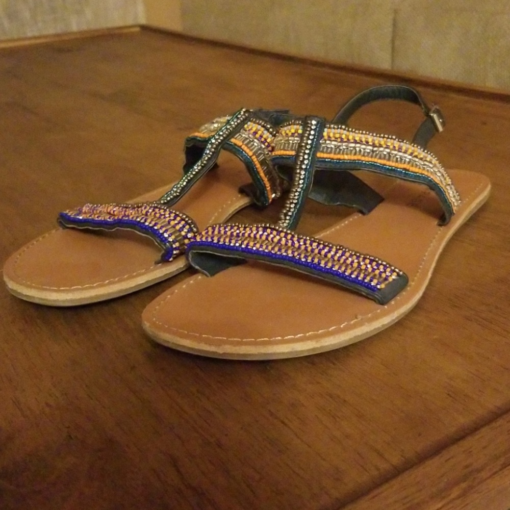 Rampage intricate beaded sandal.